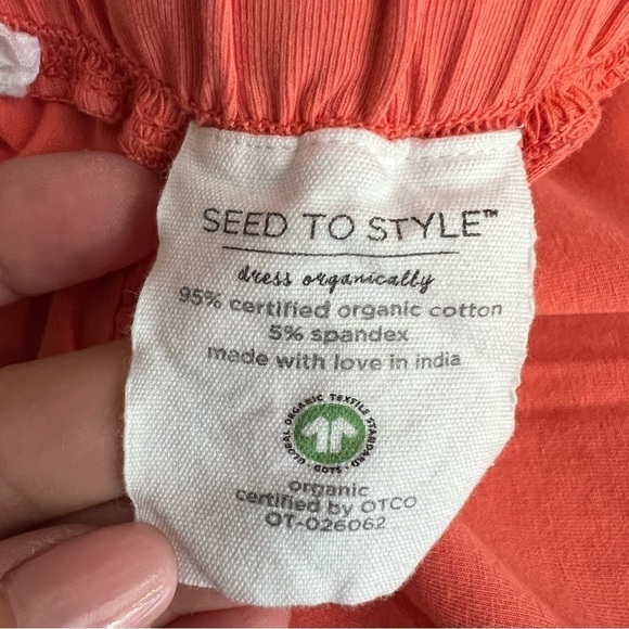 Seed to Style Organic cotton ombre lounge pants, straight leg, orange, size XXS - Picture 5 of 13